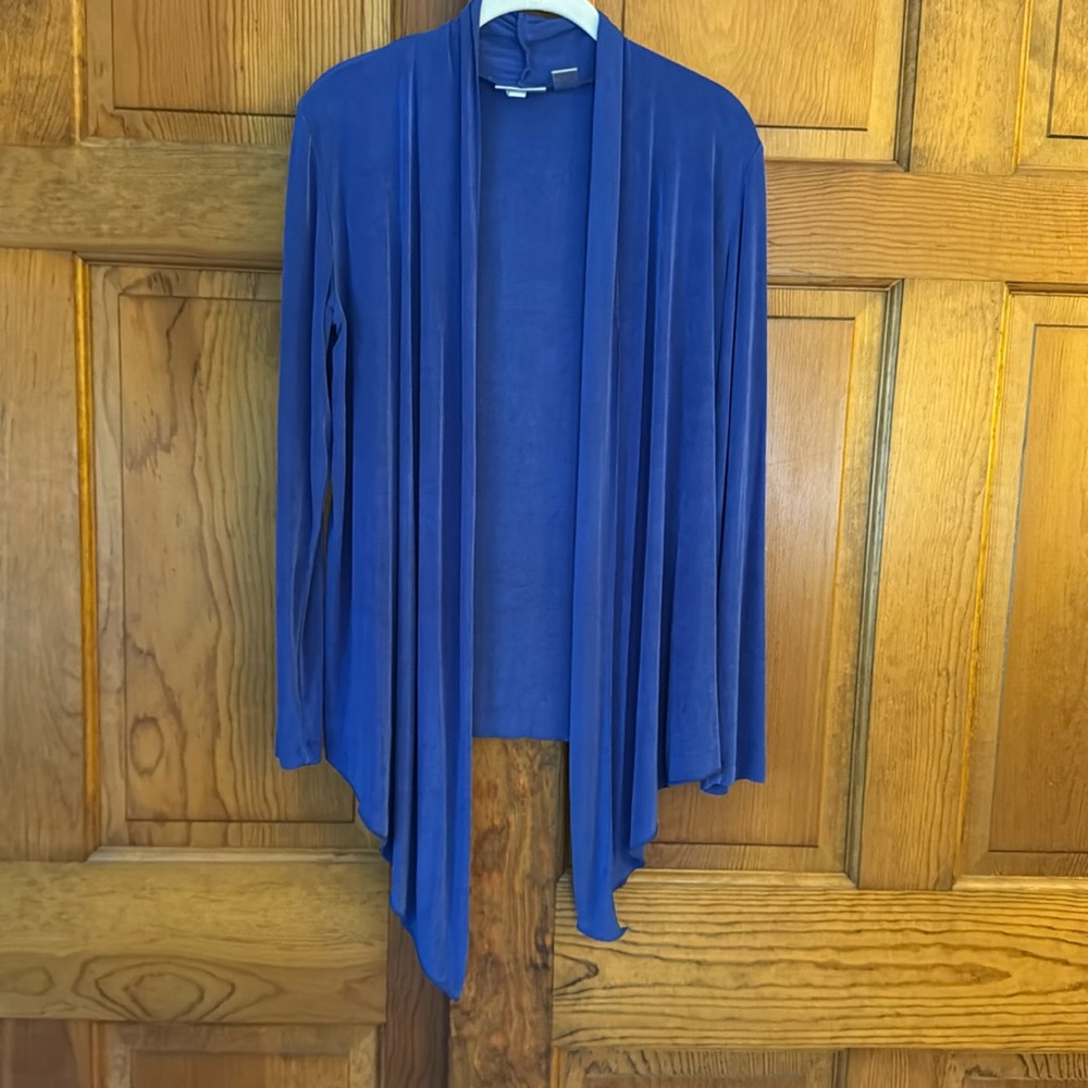 Chico's Travelers Blue Open Front Cardigan Size Small (Chicos size 0)
